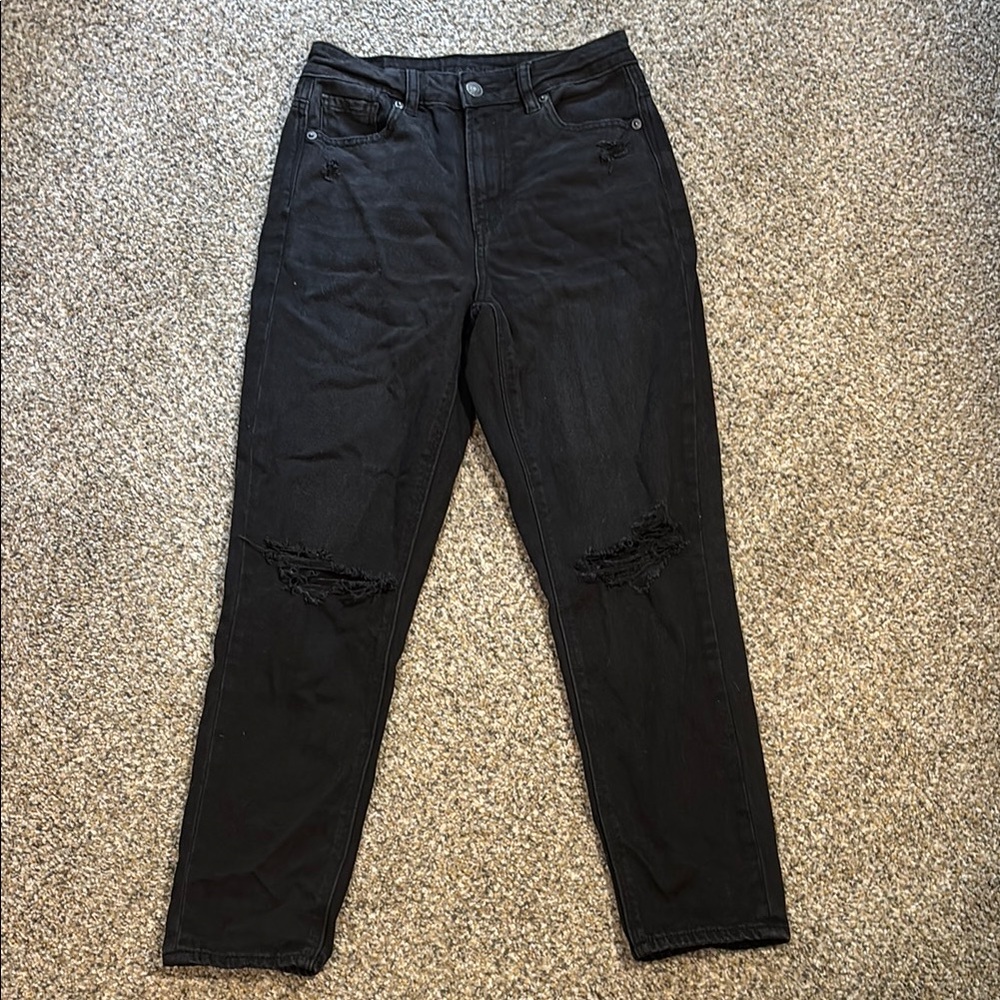 American Eagle Black Distressed Women Jeans